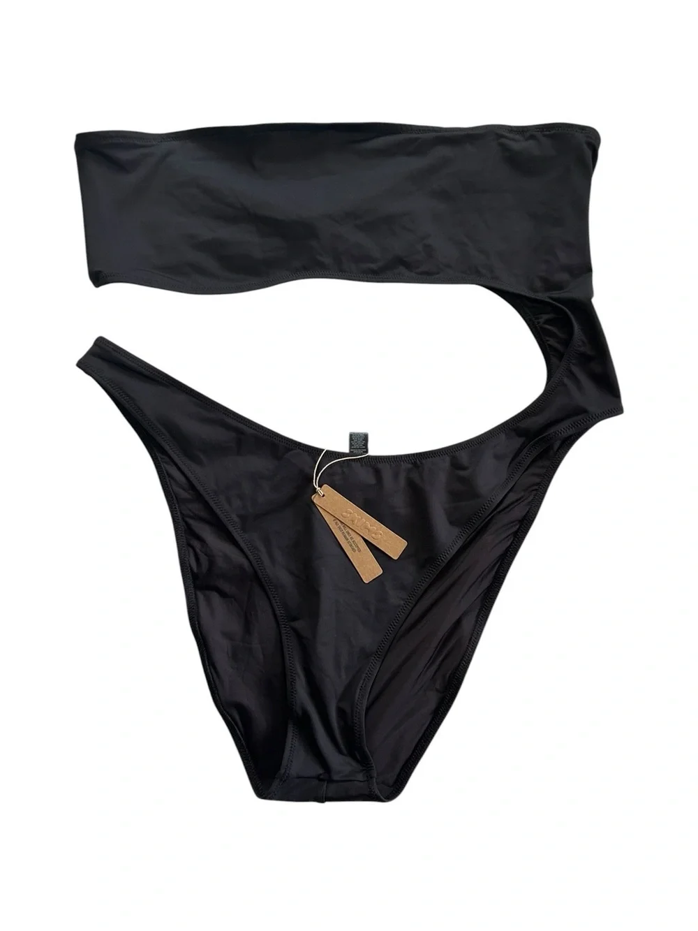 SKIMS Recycled Swim Strapless Monokini Onix Black NWT 2X One Piece Swimsuit